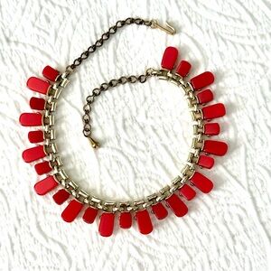Vintage Claudette Red Thermoset Lucite Necklace